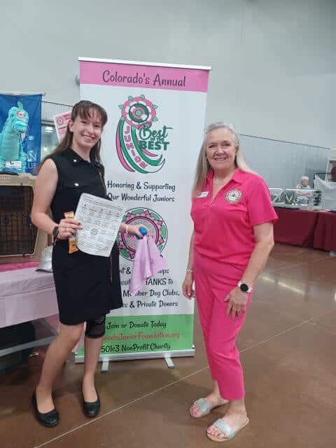 Junior Savannah Martin, our first Black Out Bingo Winner, with Marlene Groves.