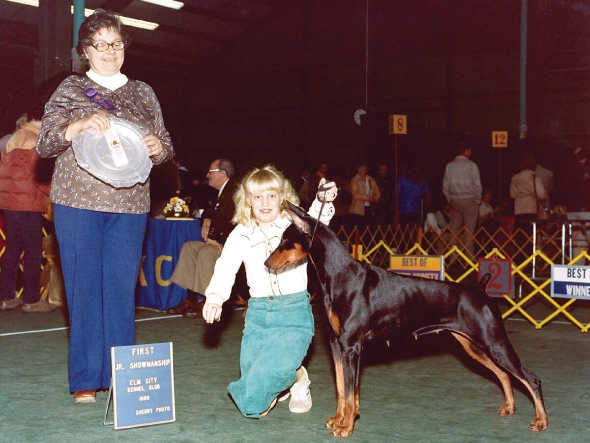 1980 - Our AKC President and CEO beaming as she captured 1st Place Juniors at Elm City Kennel Club