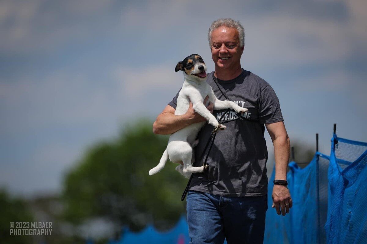 Johnny Conley with his dog