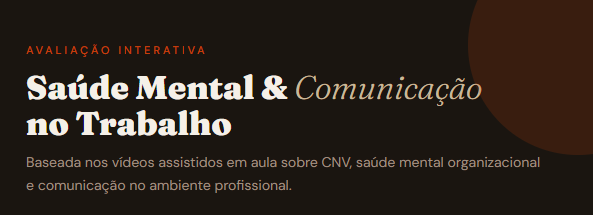 Saúde Mental & Comunicação no Trabalho