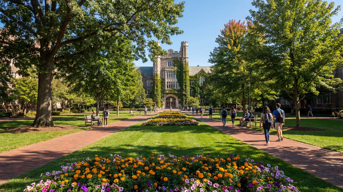 School campus landscaping