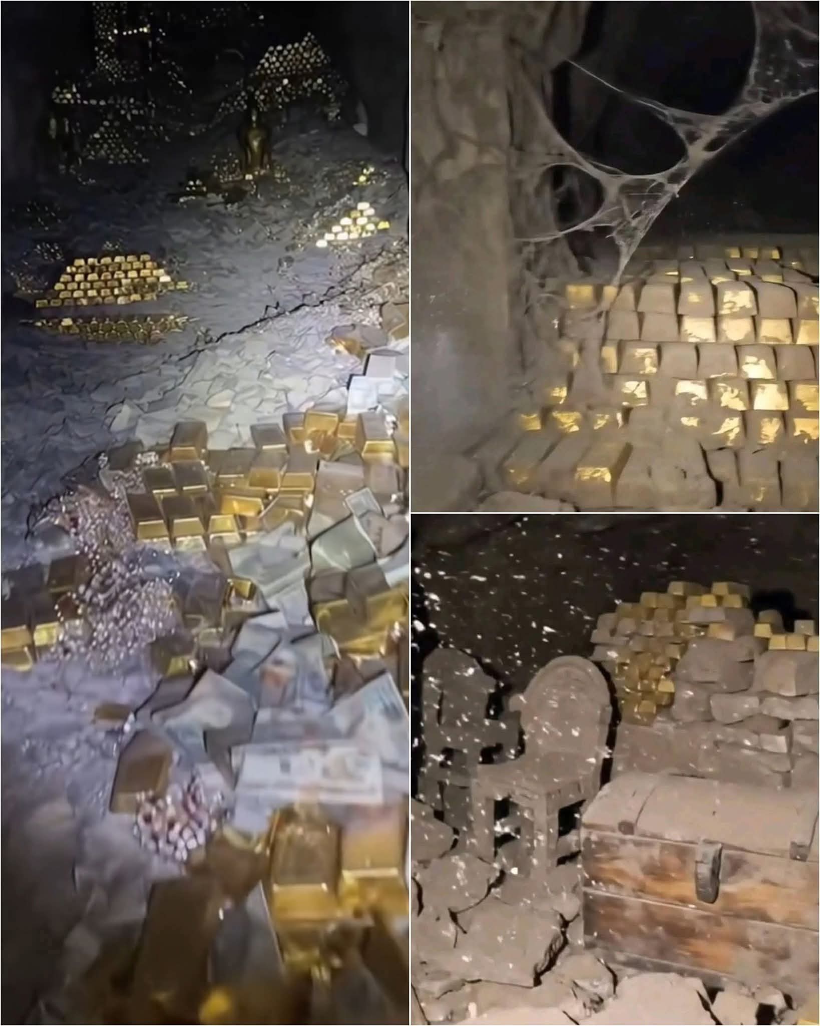 صور غير حقيقية قيل إنها لمغارة ذهب عثر عليها في سوريا