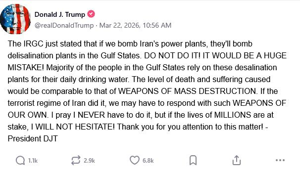 تصريح مفبرك منسوب لترامب يهدد فيه باستخدام اسلحة الدمار الشامل في ايران