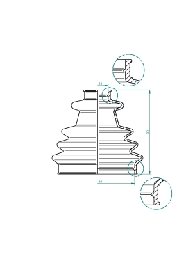 Joint-soufflet, arbre de commande SPIDAN 190966