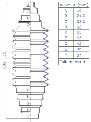 Jeu de joints-soufflets, direction SPIDAN 84280
