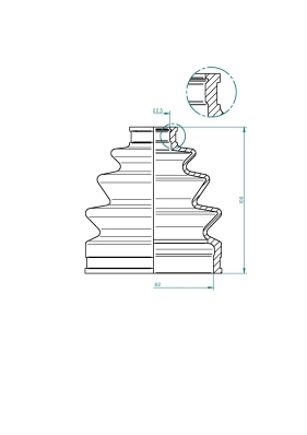 Joint-soufflet, arbre de commande SPIDAN 190972