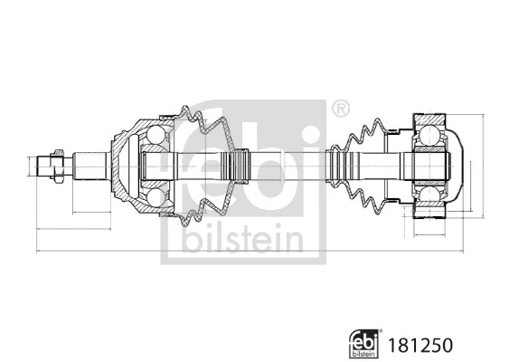 Arbre de transmission FEBI BILSTEIN 181250