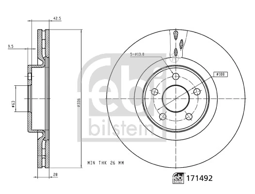 Disque de frein FEBI BILSTEIN 171492