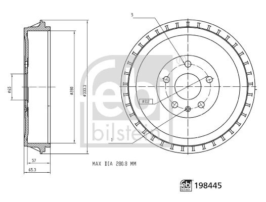 Tambour de frein FEBI BILSTEIN 198445