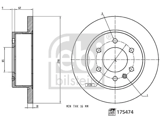 Disque de frein FEBI BILSTEIN 175474