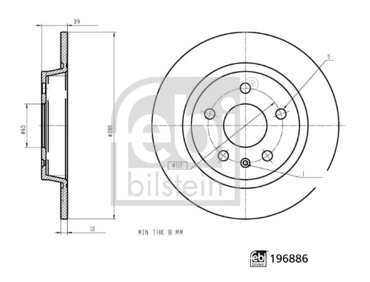 Disque de frein FEBI BILSTEIN 196886