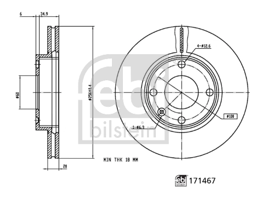 Disque de frein FEBI BILSTEIN 171467