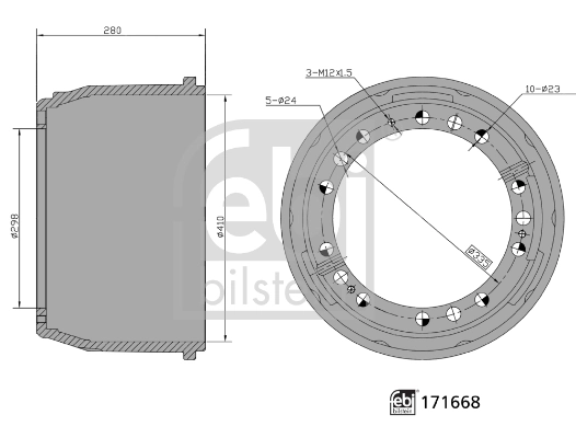 Tambour de frein FEBI BILSTEIN 171668