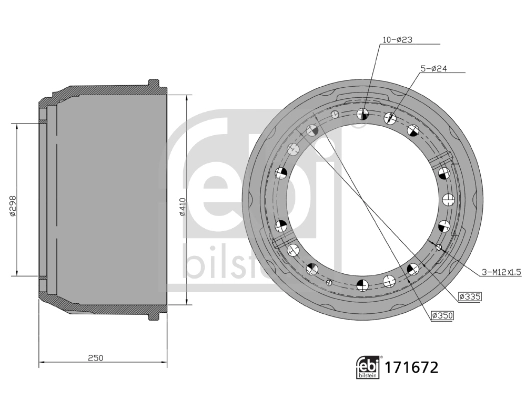 Tambour de frein FEBI BILSTEIN 171672