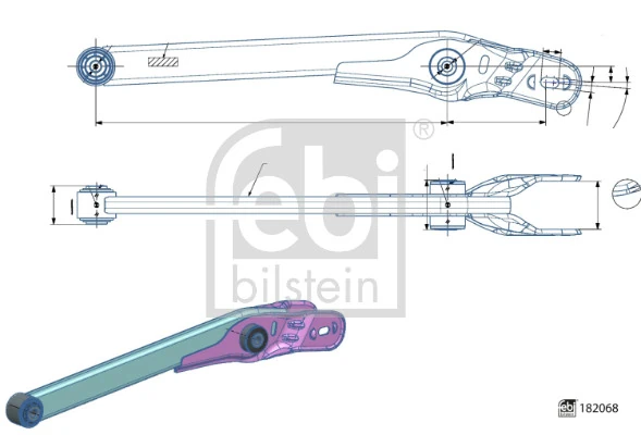 Bras de liaison, suspension de roue FEBI BILSTEIN 182068