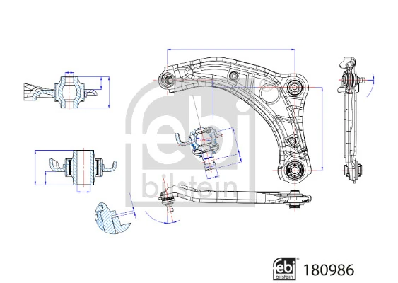 Bras de liaison, suspension de roue FEBI BILSTEIN 180986
