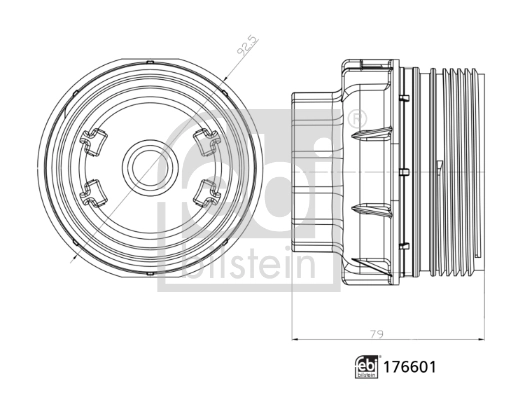 Couvercle, boîtier du filtre à huile FEBI BILSTEIN 176601