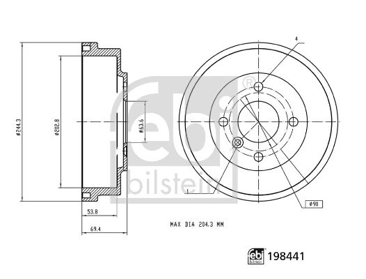 Tambour de frein FEBI BILSTEIN 198441
