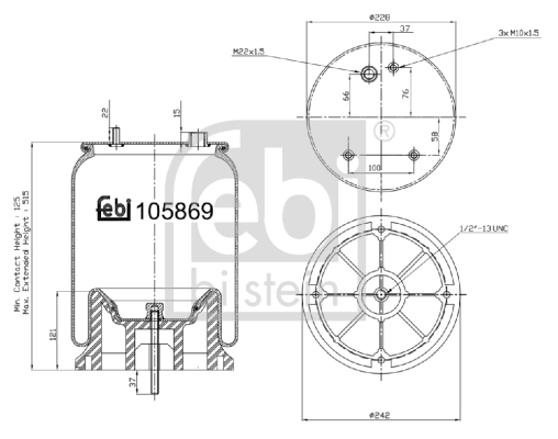 Soufflet de suspension, suspension pneumatique