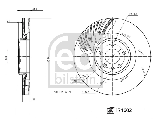Disque de frein FEBI BILSTEIN 171602