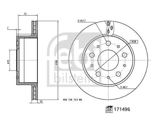 Disque de frein FEBI BILSTEIN 171496