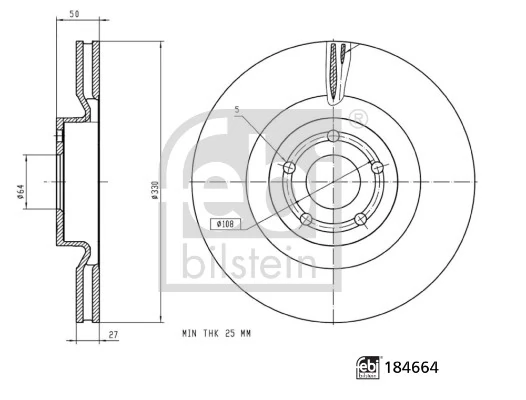 Disque de frein FEBI BILSTEIN 184664