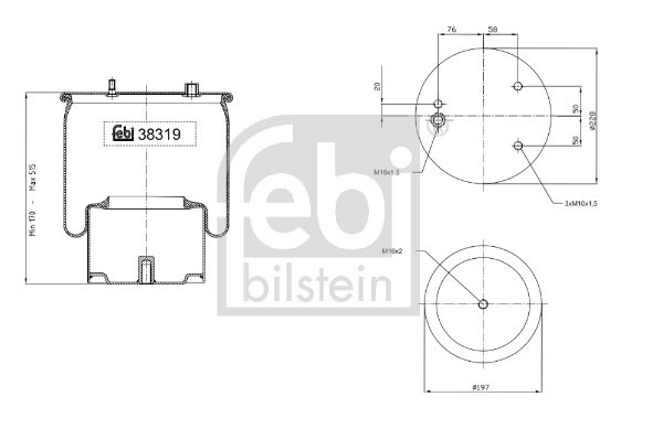Soufflet de suspension, suspension pneumatique
