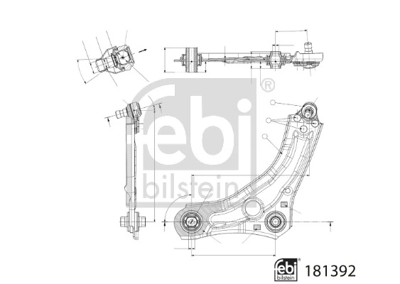 Bras de liaison, suspension de roue FEBI BILSTEIN 181392