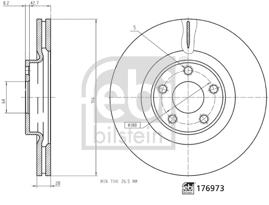 Disque de frein FEBI BILSTEIN 176973