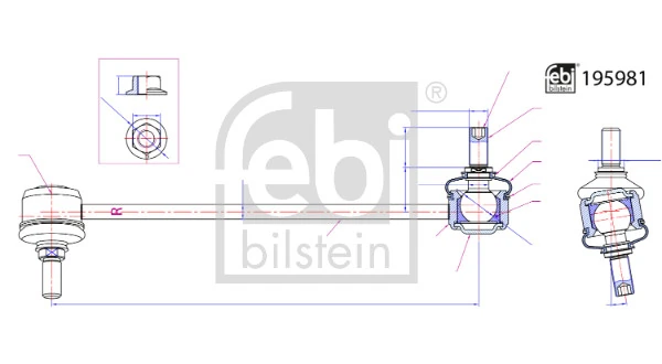 Entretoise/tige, stabilisateur FEBI BILSTEIN 195981