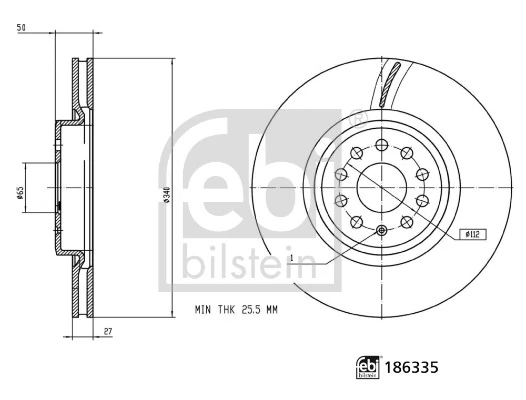 Disque de frein FEBI BILSTEIN 186335