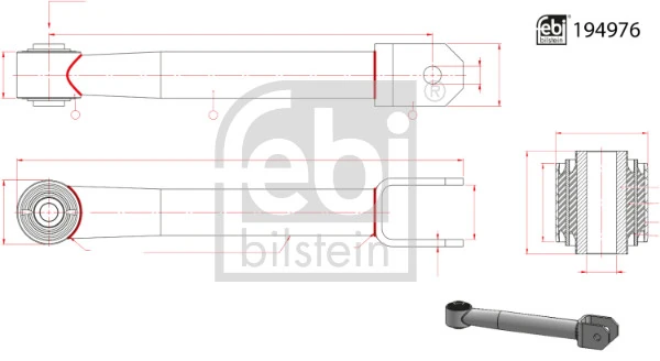 Entretoise/tige, stabilisateur FEBI BILSTEIN 194976