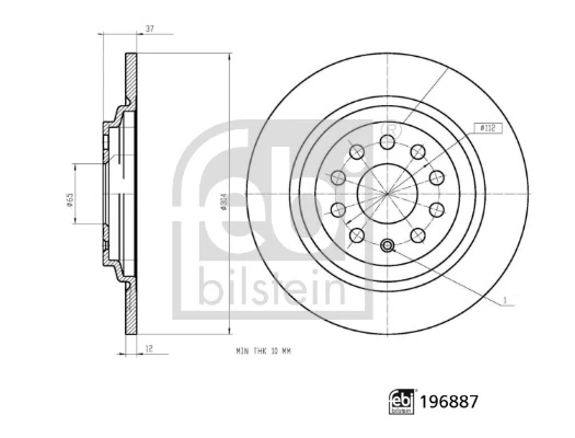 Disque de frein FEBI BILSTEIN 196887