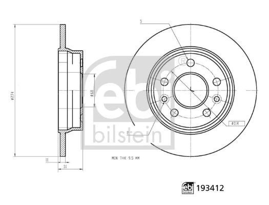 Disque de frein FEBI BILSTEIN 193412