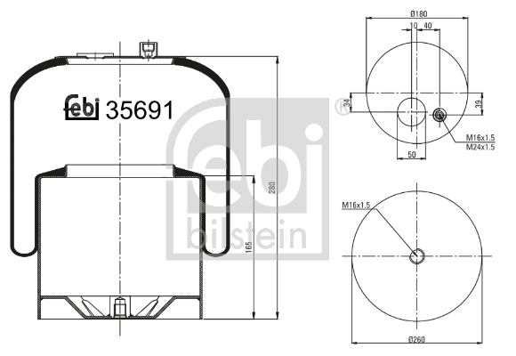 Soufflet de suspension, suspension pneumatique