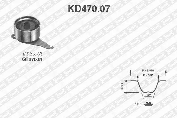 Kit de courroie crantée SNR KD470.07