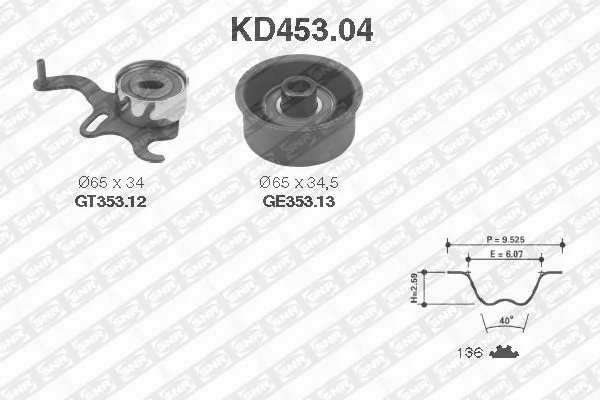 SNR KD453.04 — Комплект ременя ГРМ
