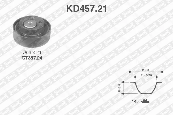 Kit de courroie crantée SNR KD457.21