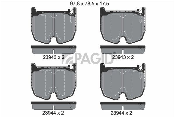 Kit de plaquettes de frein, frein à disque PAGID T1353