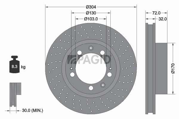 Disque de frein PAGID 50209