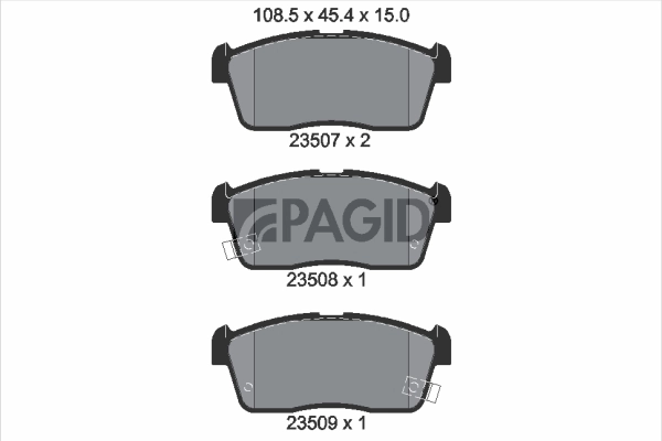Kit de plaquettes de frein, frein à disque PAGID T1269