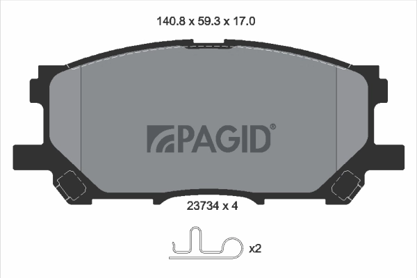 Kit de plaquettes de frein, frein à disque PAGID T1316