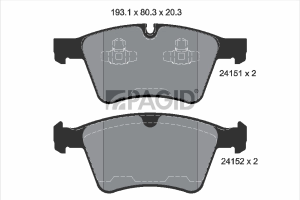 Kit de plaquettes de frein, frein à disque PAGID T1802