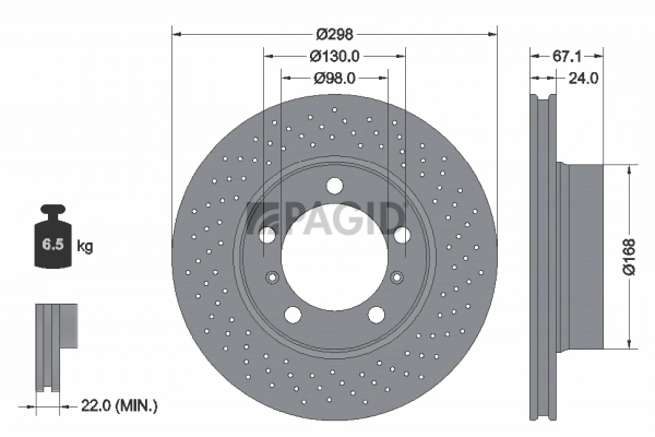 Disque de frein PAGID 54652