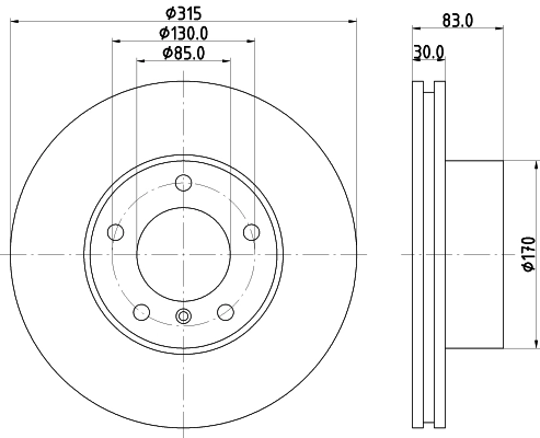 TARCZA HAM FORD P. MUSTANG 4,6 05- 316MM (STD)