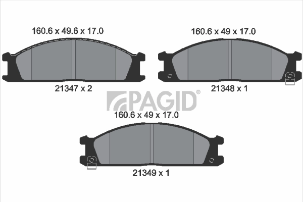 Kit de plaquettes de frein, frein à disque PAGID T0009