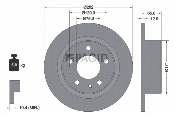 Disque de frein PAGID 50444