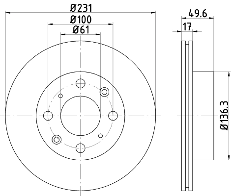 Disque de frein PAGID 51109