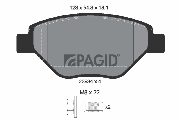 Kit de plaquettes de frein, frein à disque PAGID T1374