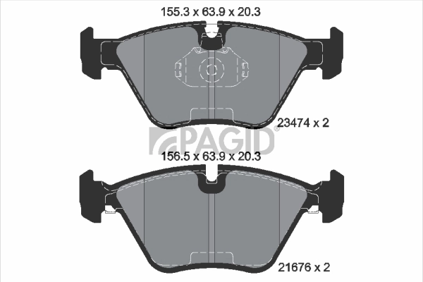 Kit de plaquettes de frein, frein à disque PAGID T1272